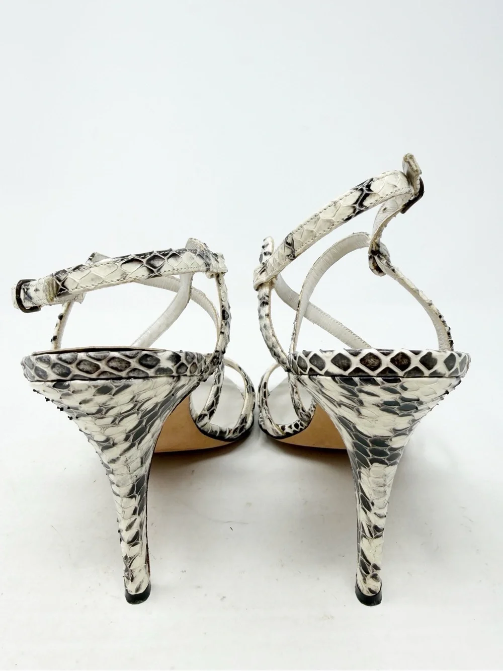 Manolo Blahnik Python Strappy Sandals Womens Size EU 38.5